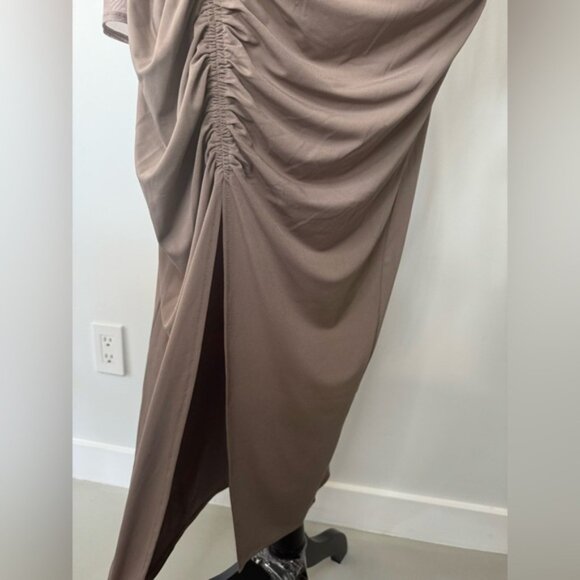 Self-Portrait One-Shoulder Ruched Midi Dress – Size 6 - Picture 6 of 16